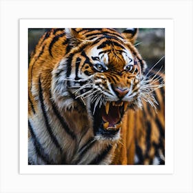 Tiger Roaring Art Print