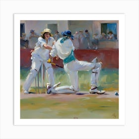 Game Of Cricket Art Print