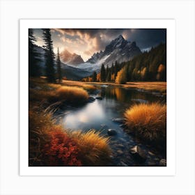 Sunset At The Lake 5 Art Print