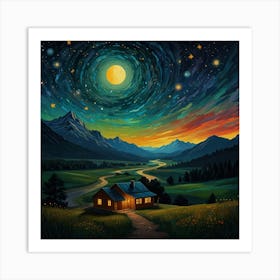 Night In The Mountains Art Print