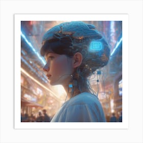 Cyborg Girl 1 Art Print