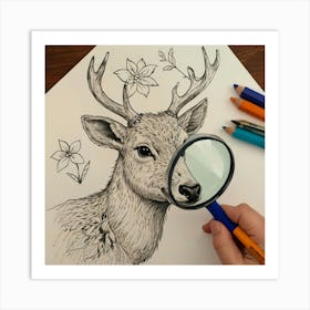 Deer Drawing 21 Art Print