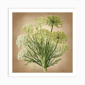 Fennel Canvas Print flower plants painting art print Art Print