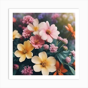 Colorful Flowers Art Print