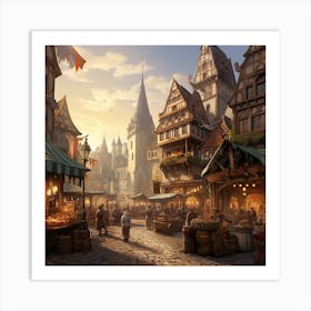 Medieval Market 1 Art Print