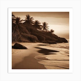 Sepia Beach 2 Art Print