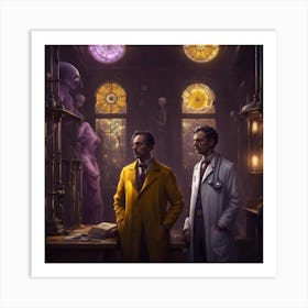 Two Men In Lab Coats Art Print