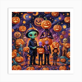 Alien Halloween Party Art Print