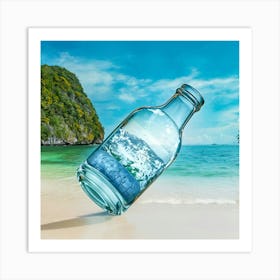 Bottle On The Beach 1 Art Print