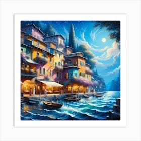 Night On The Lake Art Print