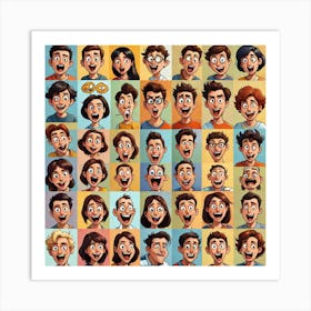 Faces Of People Art Print