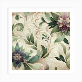 Botanical pattern 5 Art Print