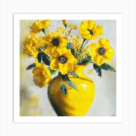 Yellow Vase living room art print 3 Art Print