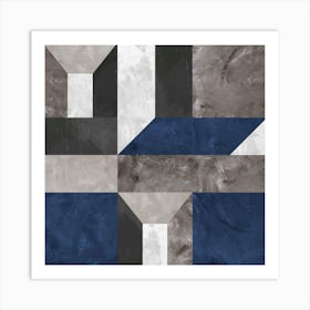 Gray and blue textures 6 Art Print