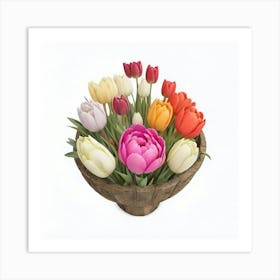 Tulips In A Bowl Art Print