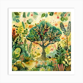 Illustration Of A Forest 1 Art Print