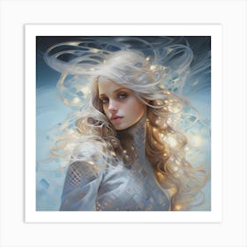 Girl With White Hair 2 Art Print