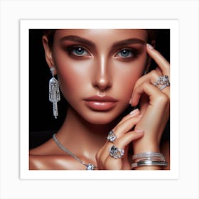 Beautiful Woman With Jewelry Art Print