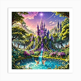 Disney Fairy Castle Art Print