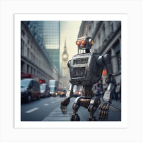 Robot On The Street 65 Art Print