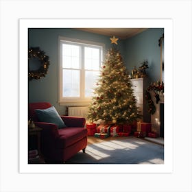 Christmas Tree In The Living Room 1 Art Print