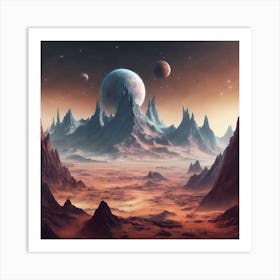 591755 Mountain Range On A Planet In Space Xl 1024 V1 0 Art Print