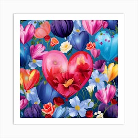 Heart Of Flowers Art Print