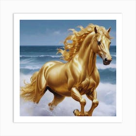 Golden Horse Art Print