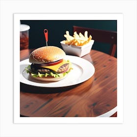 Hamburger On A Plate 20 Art Print