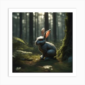 Rabbit In The Forest 69 Art Print