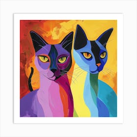 Kisha2849 Burmese Cats Colorful Picasso Style No Negative Space 3089b1b9 713e 4838 B03e D42bc545f0cf Art Print