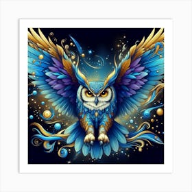 Owl Flying Art Print