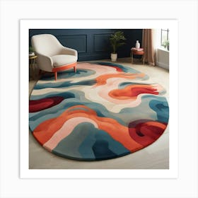 Abstract Wave Rug Art Print