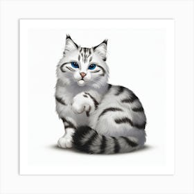 Cat With Blue Eyes Art Print