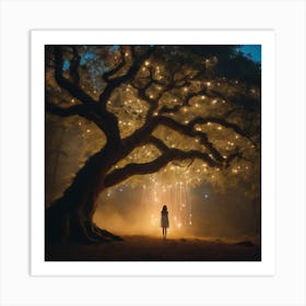 Under the firefly tree Art Print