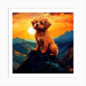 Dog At Sunset 1 Art Print