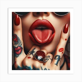 Tattooed Woman 1 Art Print