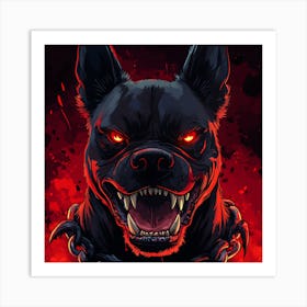 Scary Dog Emoji Dynamic Background 2 Art Print