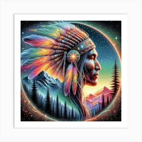 Native American, Tribe Art, Warrior Art, Heritage Collection   Art Print