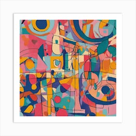 Colorful Abstract shapes Art Print