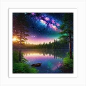 Night In The Forest 3 Art Print