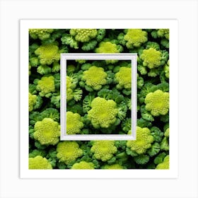 Green Broccoli Frame Art Print