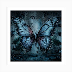 Dark Gothic Grunge Butterfly II 1 Art Print