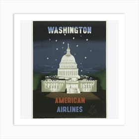 Washington American Airlines Art Print