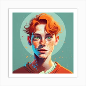 Boy With Freckles Art Print