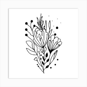 Floral Doodles Art Print