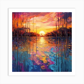 Sunset In The Water 2 Art Print