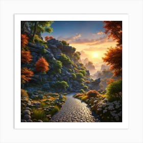 Rock path Art Print