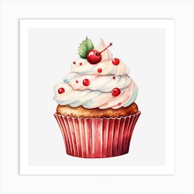 Cupcake With Cherry 2 Art Print