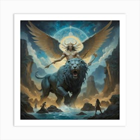 Lion Of The Gods paintings art print Art Print